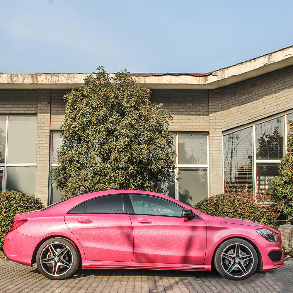Glitter Metallic Diamond Pink Vinyl Wrap