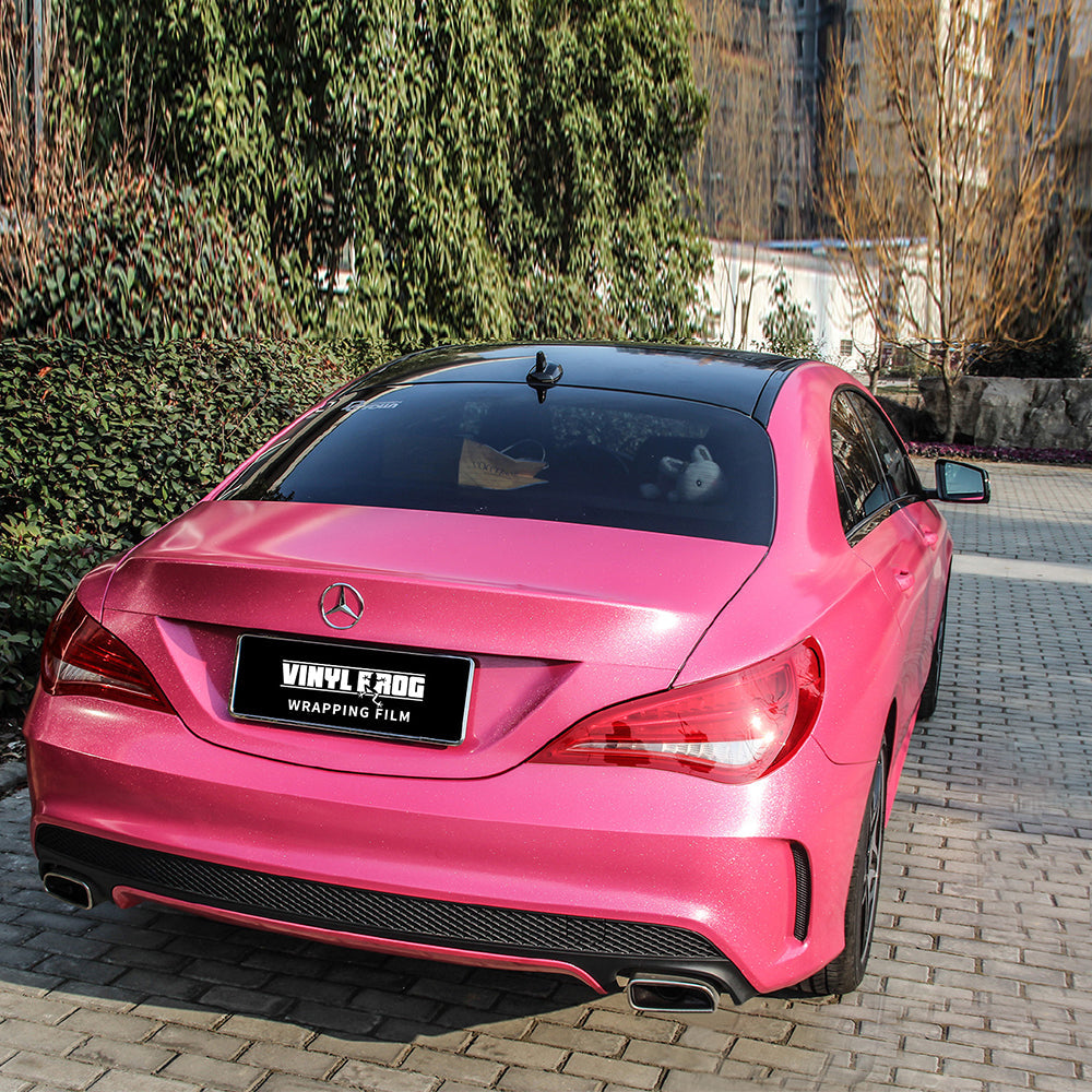 Glitter Metallic Diamond Pink Vinyl Wrap