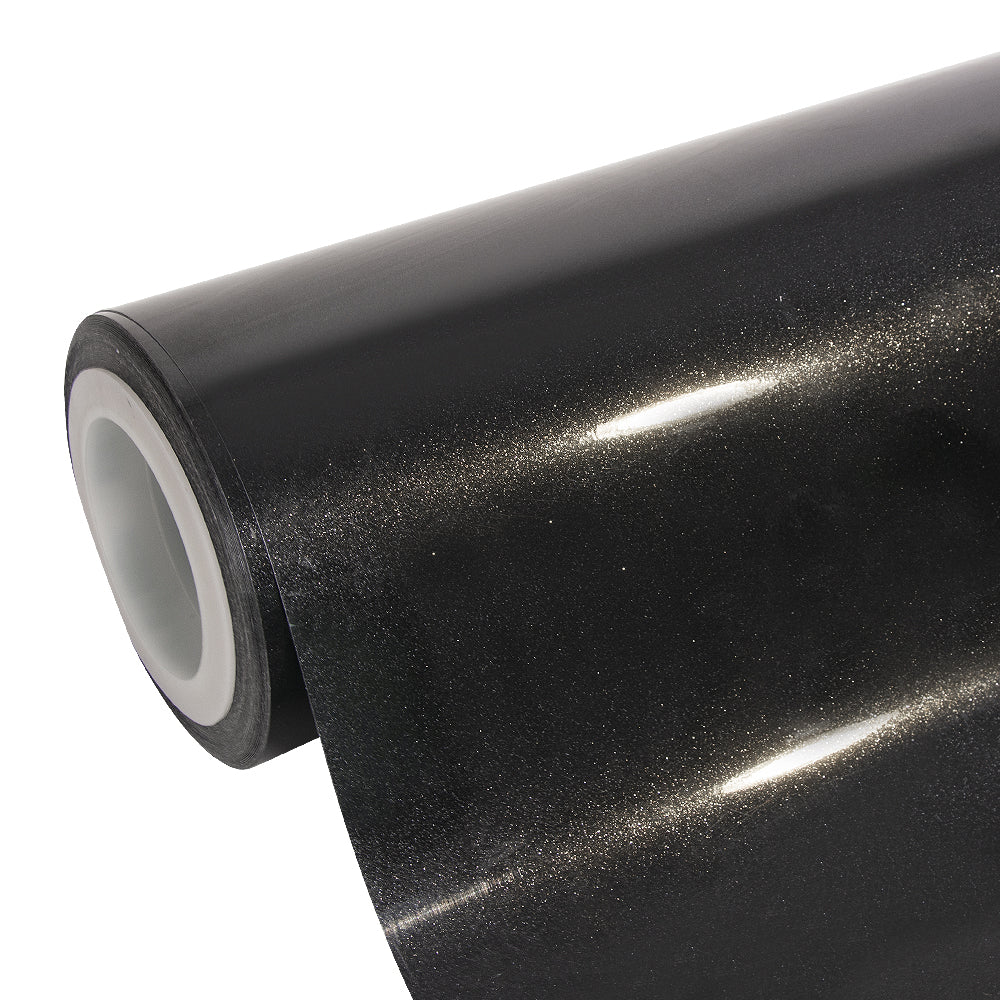 Glitter Metallic Spider Black Vinyl Wrap