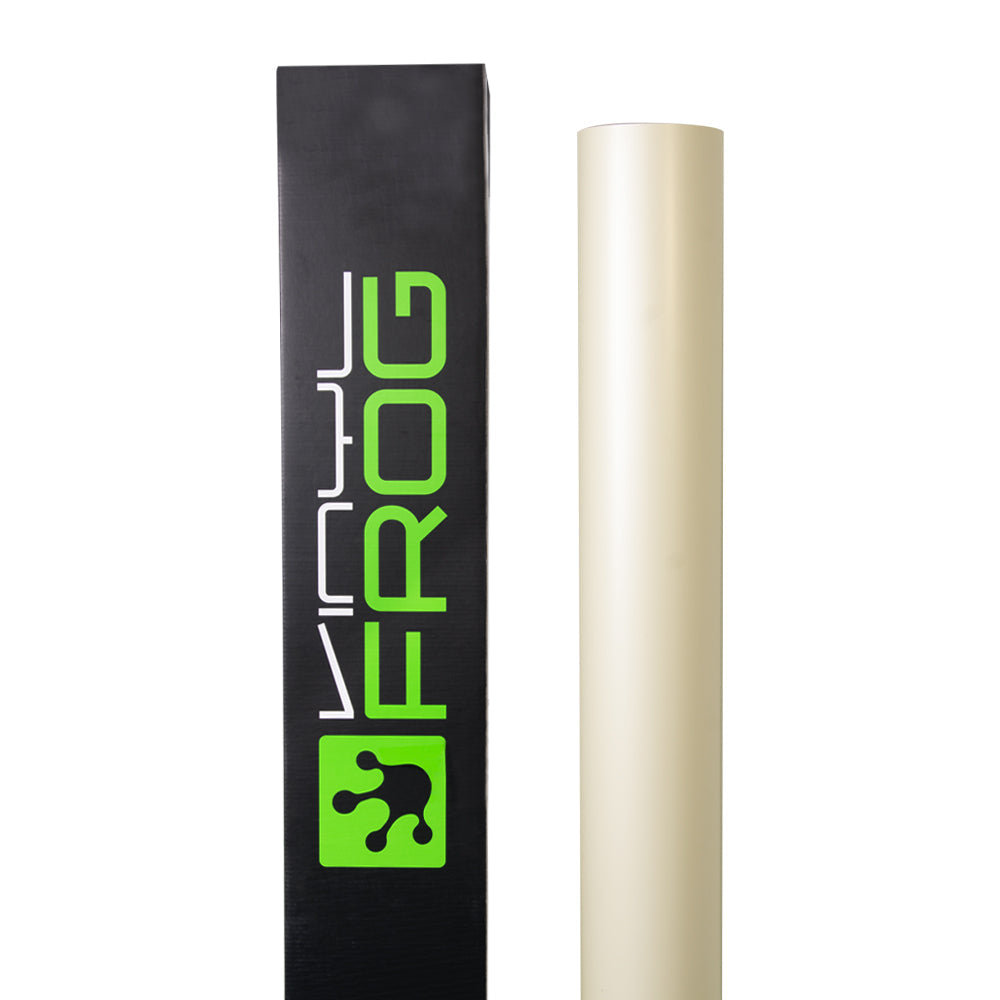 Satin Chrome Silk Ivory White Vinyl Wrap