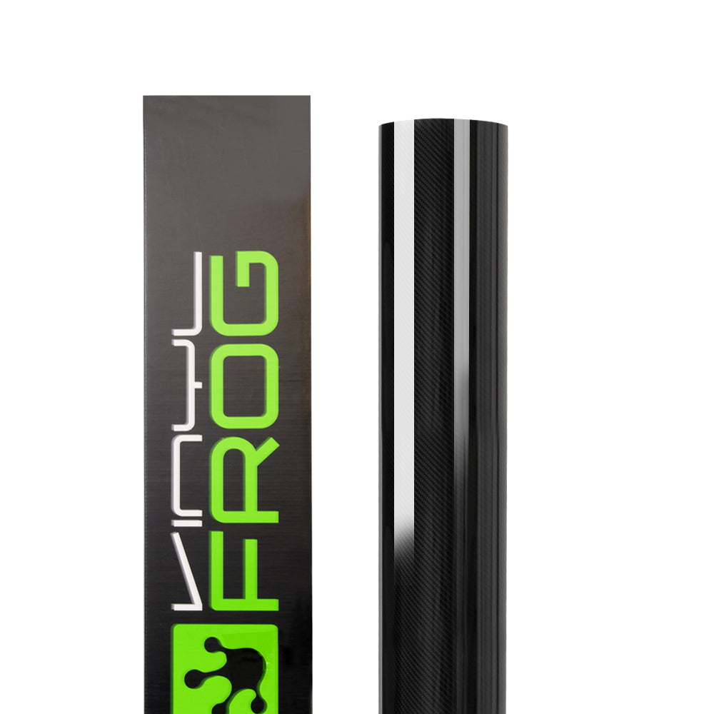Glossy Spiral Black Carbon Fiber Vinyl Wrap