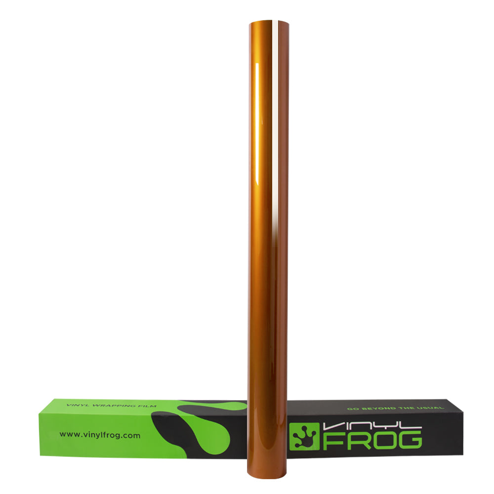 Glossy Metallic Bronze Orange Vinyl Wrap