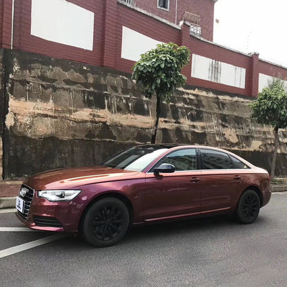 Glossy Metallic Wine Red.