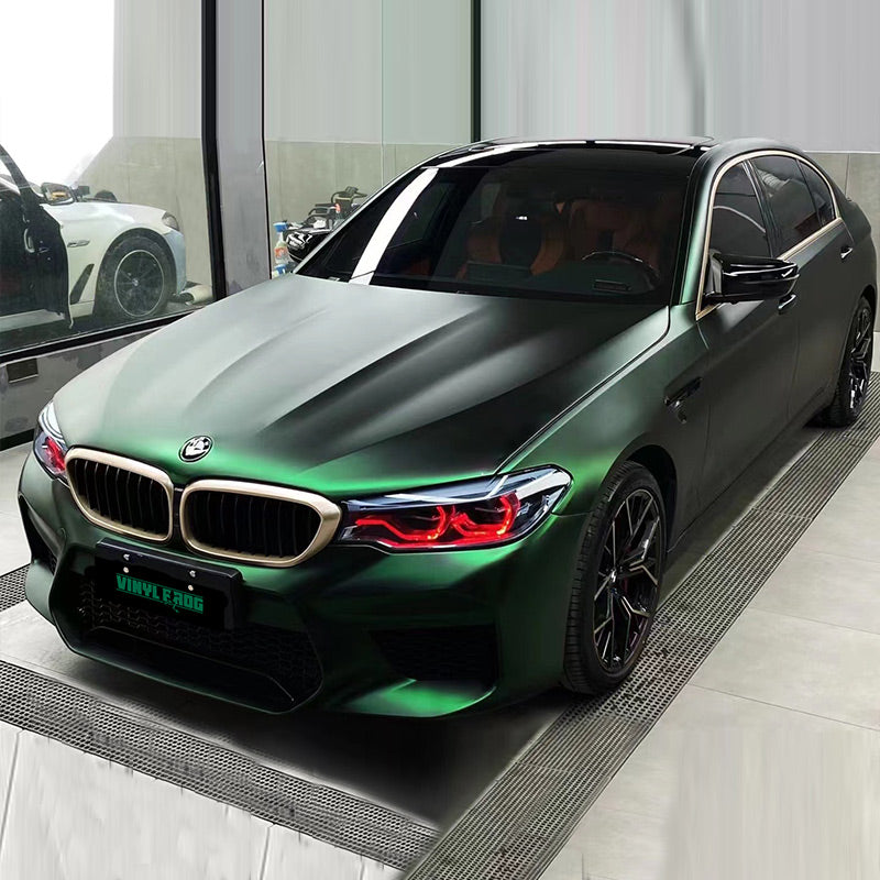 Satin Chrome Silk Green Vinyl Wrap