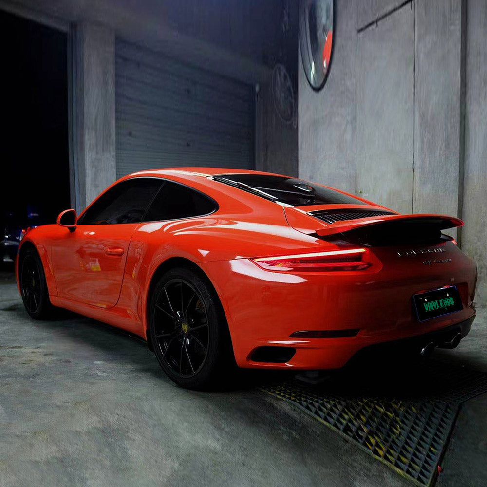 High Glossy Reddish Orange Vinyl Wrap