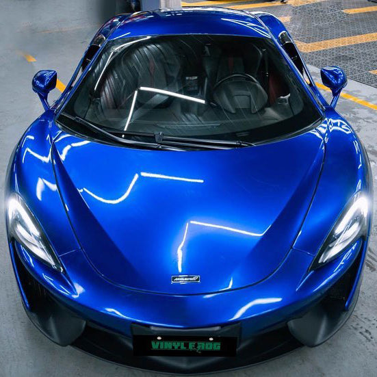 Glossy Metallic Deep Blue Vinyl Wrap