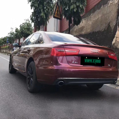 Glossy Metallic Wine Red.