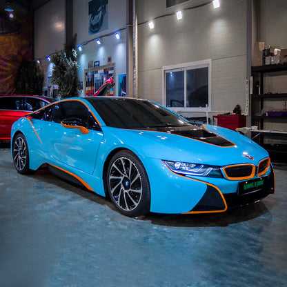 High Glossy  Sky Blue Vinyl Wrap