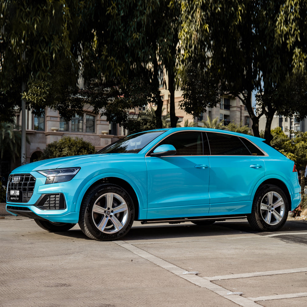 Candy Metallic Neon Light Blue Vinyl Wrap.