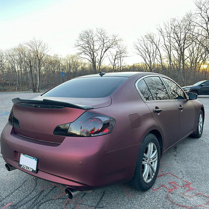 Satin Chrome Chocolate Cosmos Red Vinyl Wrap