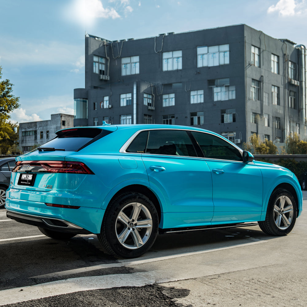 Candy Metallic Neon Light Blue Vinyl Wrap.