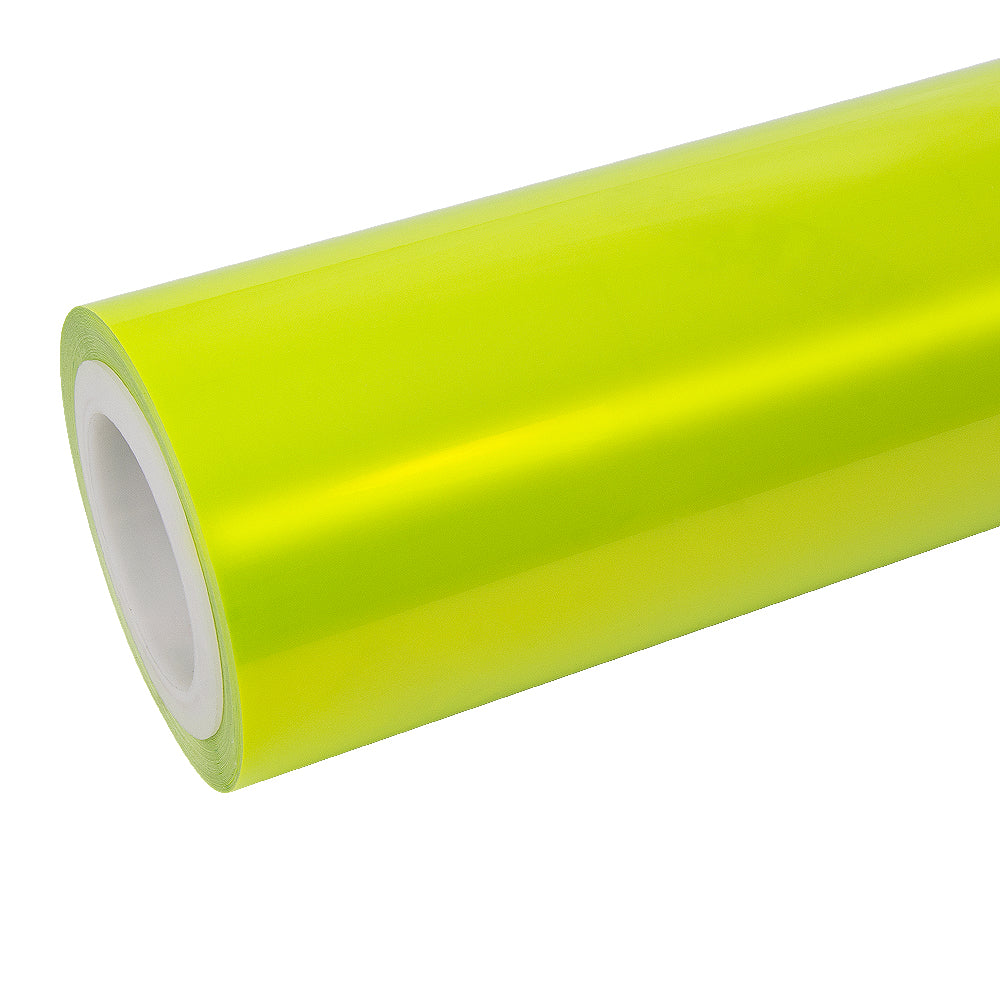 Candy Metallic Neon Yellow With Plastic Liner Vinyl Wrap.