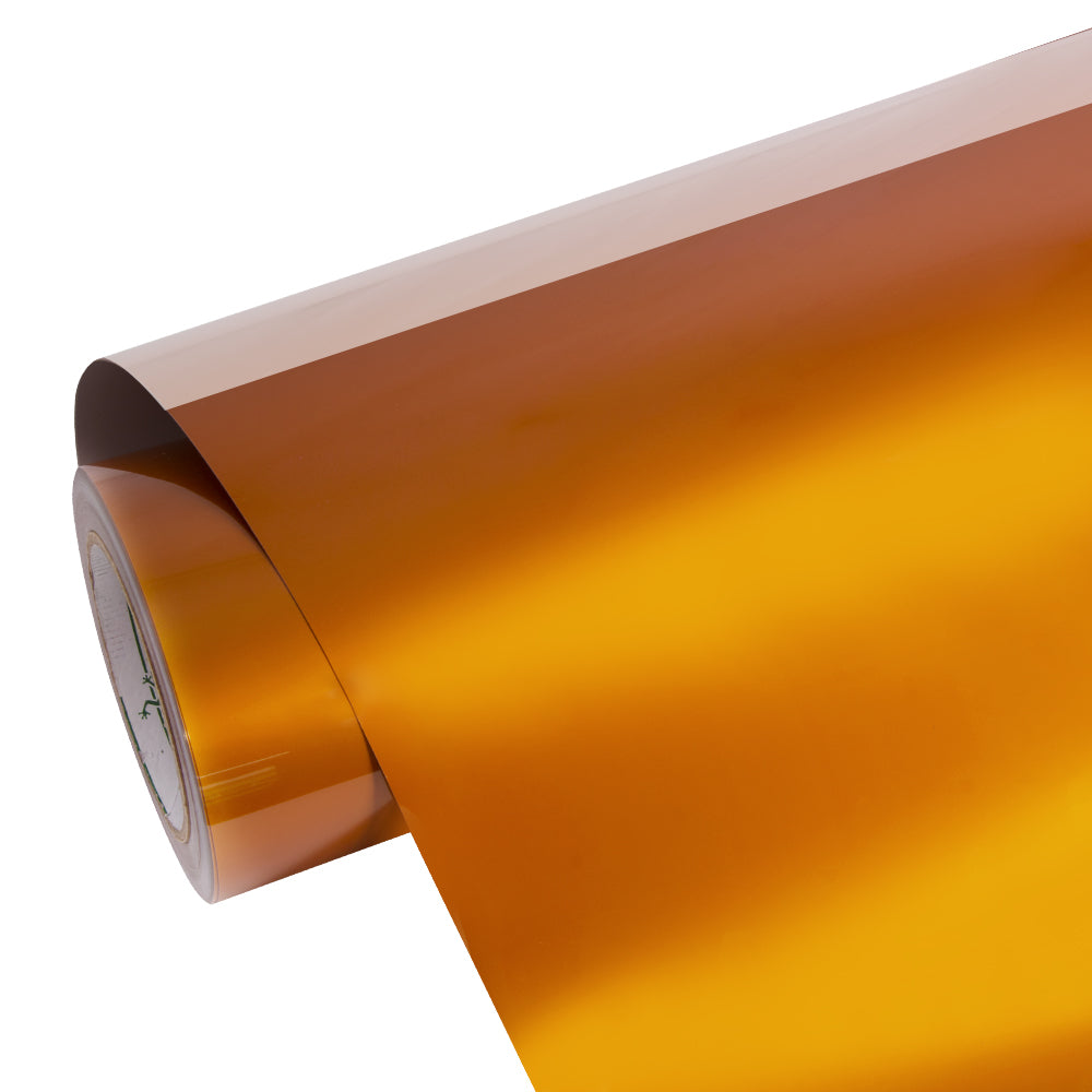 Glossy Metallic Bronze Orange Vinyl Wrap
