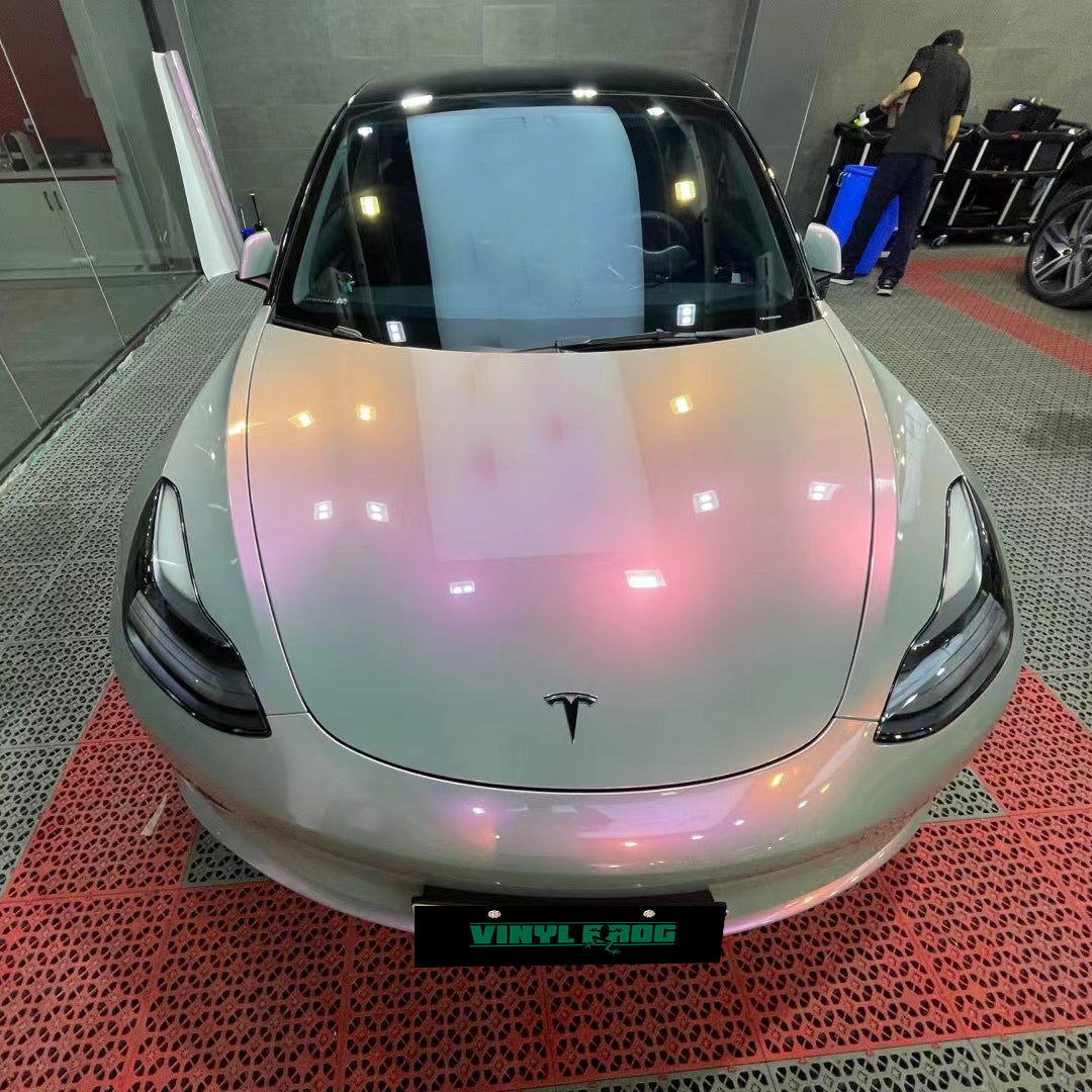 Candy Metallic Gray Pink Vinyl Wrap.